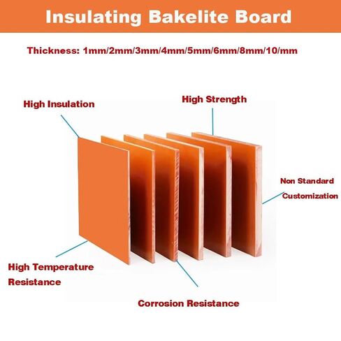 Resin Board Bakelite Sheets,Insulating Board，Rubber Wood Phenolic Plate High - Temperature Resistant Thickness 1mm-10mm(10x100x100mm 1pcs) in Saudi Arabia