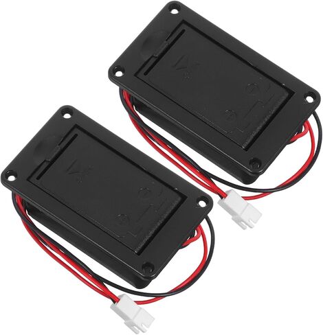 TOYANDONA 2pcs Guitar Pickup Battery Box Holder with 2-pin Connector, Plastic Battery Case Cover for Active Bass and Acoustic Guitar Pickups in Saudi Arabia
