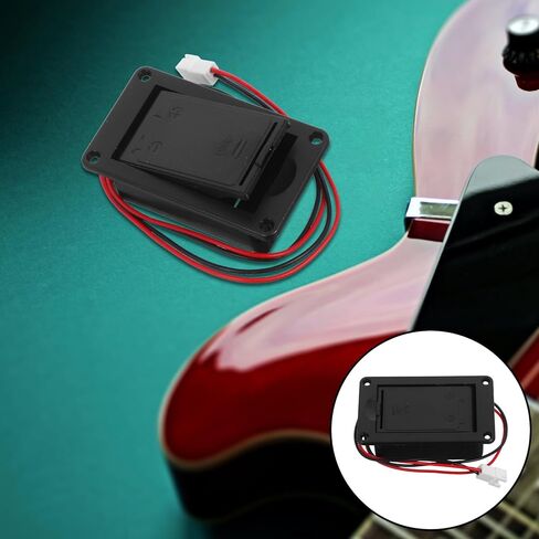 TOYANDONA 2pcs Guitar Pickup Battery Box Holder with 2-pin Connector, Plastic Battery Case Cover for Active Bass and Acoustic Guitar Pickups in Saudi Arabia