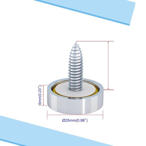 Aopin Mirror Screw Cap, Decorative Screws Cover Fasteners for Sign/Advertising Hardware Nails/Construction, Polished Shiny Silver, 25mm, 4Pcs in Saudi Arabia