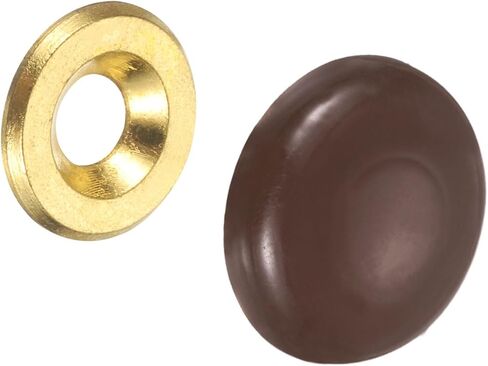 uxcell 20 Pcs 16.8 mm Decorative Caps Cover Nails, Zinc Alloy Screw Covers Caps Mirror Fixing Screws for Mirrors, Coffee Tables, Wooden or Glass Furniture, White in Saudi Arabia