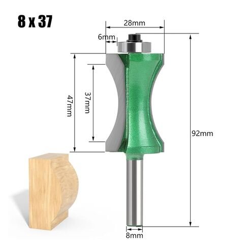1pcs 8mm Shank Half Round bit Convex Edging Bits for Wood end Mill Woodworking Tool Industrial Grade milling Cutter(8X37) in Saudi Arabia