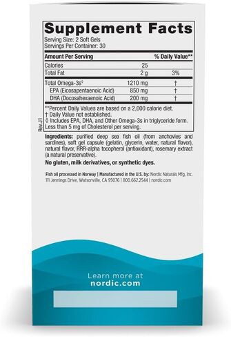 Nordic Naturals EPA، ليمون - 60 كبسولة هلامية ناعمة - 1210 مجم أوميغا 3 - تركيبة EPA عالية الكثافة للمزاج الإيجابي وصحة القلب والمناعة الصحية - 30 وجبة in Saudi Arabia