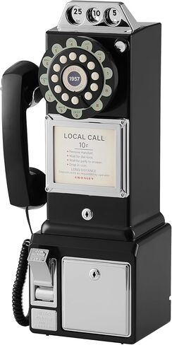 Crosley CR56-BK 1950's Payphone with Push Button Technology, Black in Kuwait