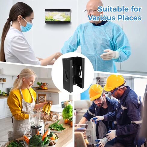 2 Pcs Magnetic Glove Box Holder - Wall Mounted Magnetic Glove Dispenser,Black Towels Wipes Paper Tissue Glove Box Holder for Hospital Home Office Organizing Accessories in Kuwait