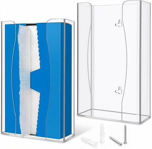 2 Pcs 10.35 x 6.2 x 2.76 Inches Acrylic Wax Paper Dispenser, Bidirectional Lock Holes, Wall-Mounted or Placed on a Table for Family Kitchen Restaurant in Saudi Arabia