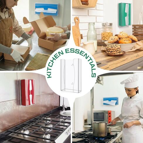 2 Pcs 10.35 x 6.2 x 2.76 Inches Acrylic Wax Paper Dispenser, Bidirectional Lock Holes, Wall-Mounted or Placed on a Table for Family Kitchen Restaurant in Saudi Arabia