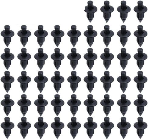 DorkTees 50pcs Car 8mm 6mm Hole Plastic Rivets Push Clip Black Auto Vehicle Door Trim Panel Retainer Compatible with(Color Name: 50pcs(7mm)) in Saudi Arabia