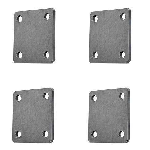 4 PCS 5'' x 5'' Steel Base Plate with 4 Holes, 1/4'' Thickness Square Weldable Heavy Duty Metal Sheet for Structure Support and Industrial Use, Fit 1/2'' Bolt in Saudi Arabia