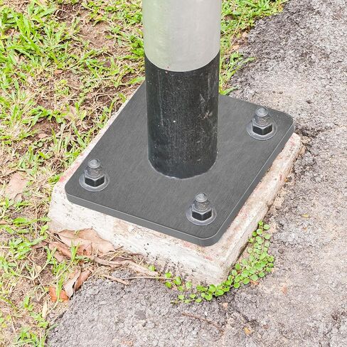 4 PCS 5'' x 5'' Steel Base Plate with 4 Holes, 1/4'' Thickness Square Weldable Heavy Duty Metal Sheet for Structure Support and Industrial Use, Fit 1/2'' Bolt in Saudi Arabia