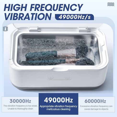 منظف ​​المجوهرات بالموجات فوق الصوتية، LXIANGN 49 كيلو هرتز 40 وات آلة تنظيف بالموجات فوق الصوتية الاحترافية مع مؤقت رقمي للنظارات والقلائد والمثبتات والخواتم وأطقم الأسنان - 5 أوضاع للوقت، 27 أونصة، 304 فولاذ مقاوم للصدأ (رمادي) in Kuwait