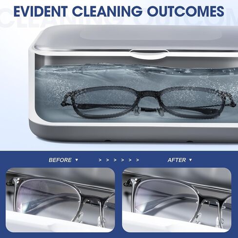 منظف ​​المجوهرات بالموجات فوق الصوتية، LXIANGN 49 كيلو هرتز 40 وات آلة تنظيف بالموجات فوق الصوتية الاحترافية مع مؤقت رقمي للنظارات والقلائد والمثبتات والخواتم وأطقم الأسنان - 5 أوضاع للوقت، 27 أونصة، 304 فولاذ مقاوم للصدأ (رمادي) in Kuwait