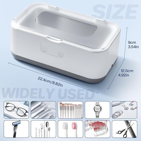 منظف ​​المجوهرات بالموجات فوق الصوتية، LXIANGN 49 كيلو هرتز 40 وات آلة تنظيف بالموجات فوق الصوتية الاحترافية مع مؤقت رقمي للنظارات والقلائد والمثبتات والخواتم وأطقم الأسنان - 5 أوضاع للوقت، 27 أونصة، 304 فولاذ مقاوم للصدأ (رمادي) in Kuwait