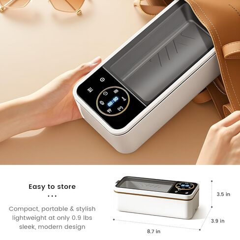 Ultrasonic Jewelry Cleaner, 45KHz Ultrasonic Cleaner Machine with 12oz 304 Stainless Steel Tank，6 Cleaning Modes & Digital Timer for Jewelry,Eyeglass,Rings,Dentures in Kuwait