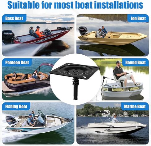 Boat Seat Pin Mount - Zinc Plated Steel Pedestal Base for 3/4″ Marine Post, Compatible with Pontoon/Jon Boats - 2Pack in Saudi Arabia
