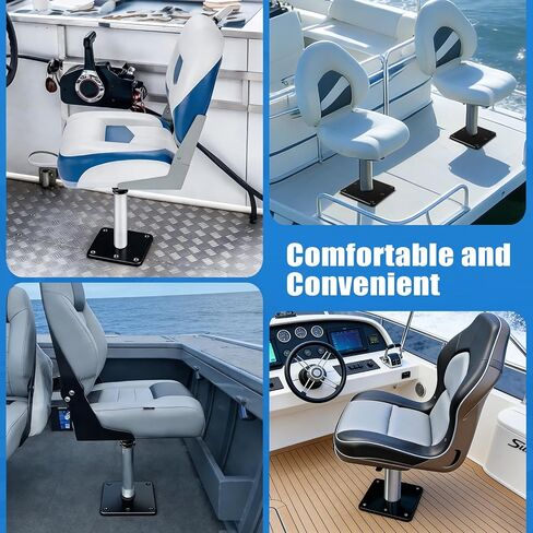 Boat Seat Pin Mount - Zinc Plated Steel Pedestal Base for 3/4″ Marine Post, Compatible with Pontoon/Jon Boats - 2Pack in Saudi Arabia