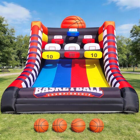 لعبة OZIS القابلة للنفخ لكرة السلة، لعبة كرة السلة التفاعلية القابلة للنفخ للحفلات المحمولة مع 4 كرات ومنفاخ سهلة الإعداد مثالية للحفلات الخارجية والأحداث الرياضية واللعب في الفناء الخلفي in Kuwait