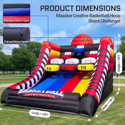 لعبة OZIS القابلة للنفخ لكرة السلة، لعبة كرة السلة التفاعلية القابلة للنفخ للحفلات المحمولة مع 4 كرات ومنفاخ سهلة الإعداد مثالية للحفلات الخارجية والأحداث الرياضية واللعب في الفناء الخلفي in Kuwait