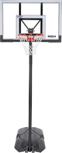 Lifetime Portable Basketball Hoop, 50 Inch Shatterproof Fusion Backboard, Adjustable Height 8-10 Ft, Broomstick Adjust, Base with Wheels, Slam-It Rim in Saudi Arabia