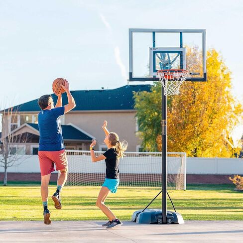 Lifetime Portable Basketball Hoop, 50 Inch Shatterproof Fusion Backboard, Adjustable Height 8-10 Ft, Broomstick Adjust, Base with Wheels, Slam-It Rim in Saudi Arabia