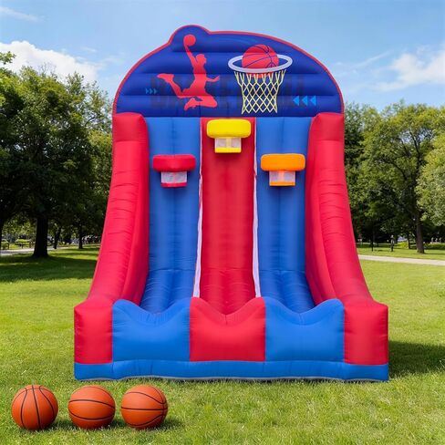 لعبة كرة السلة القابلة للنفخ من أوزيس، لعبة كرة السلة التفاعلية القابلة للنفخ للحفلات مع 3 كرات ومنفاخ سهلة الإعداد مثالية للحفلات والأحداث الرياضية ولعب الفناء الخلفي والأحداث التجارية in Kuwait