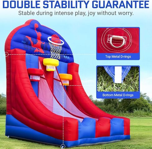 لعبة كرة السلة القابلة للنفخ من أوزيس، لعبة كرة السلة التفاعلية القابلة للنفخ للحفلات مع 3 كرات ومنفاخ سهلة الإعداد مثالية للحفلات والأحداث الرياضية ولعب الفناء الخلفي والأحداث التجارية in Kuwait