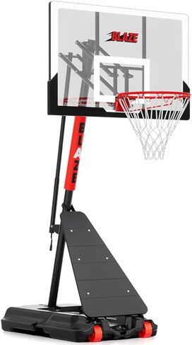 طوق كرة السلة في الهواء الطلق بارتفاع 5.3-10 أقدام قابل للتعديل، نظام هدف كرة السلة المحمول مع لوحة خلفية مقاومة للكسر مقاس 45 بوصة لجميع الأعمار في الفناء الخلفي/الممر/الداخلي in Kuwait