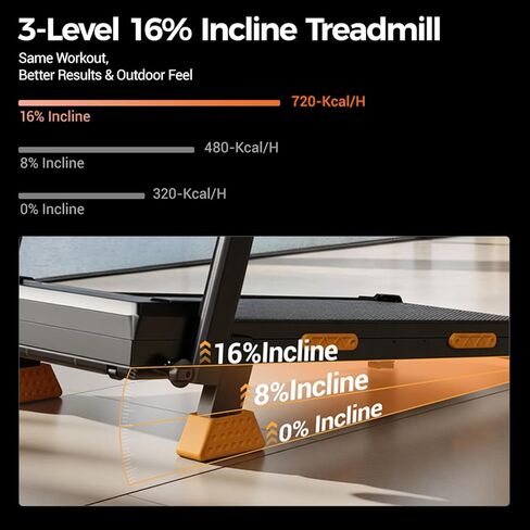 16% Treadmills for Home with Handle, 3 in 1 Portable Treadmill with Incline, Foldable Treadmill with Three Screen, 12 Preset Programs, 400LBS in Kuwait