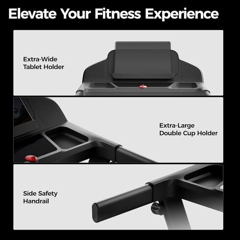 16% Treadmills for Home with Handle, 3 in 1 Portable Treadmill with Incline, Foldable Treadmill with Three Screen, 12 Preset Programs, 400LBS in Kuwait