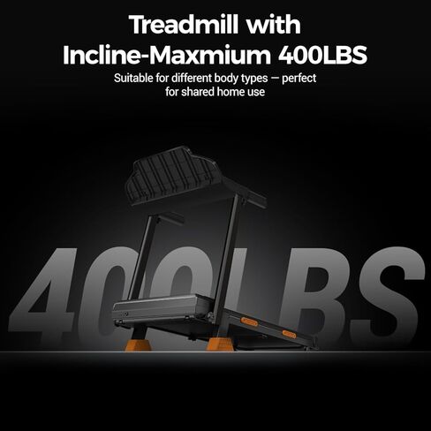 16% Treadmills for Home with Handle, 3 in 1 Portable Treadmill with Incline, Foldable Treadmill with Three Screen, 12 Preset Programs, 400LBS in Kuwait