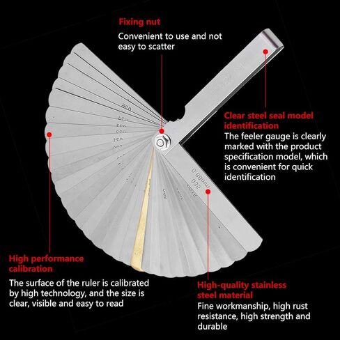 Feeler Gauge Set, Accurate Guitar String Height Measurement, Fret Leveling Tool, Professional Luthier Set for Guitar Repair and Instrument Maintenance for Musicians and Technicians in Kuwait
