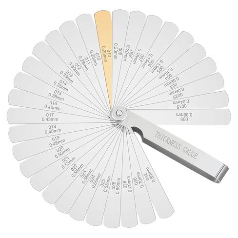 32 Blades Stainless Steel Feeler Gauge, 0.04-0.88 mm (0.0015-0.035 inches) Precision Gap Measuring Tool, Used to Measure The Gap Width or Thickness of Spark Plug Pistons. in Saudi Arabia