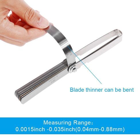 32 Blades Stainless Steel Feeler Gauge, 0.04-0.88 mm (0.0015-0.035 inches) Precision Gap Measuring Tool, Used to Measure The Gap Width or Thickness of Spark Plug Pistons. in Saudi Arabia
