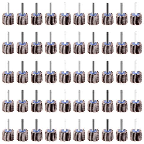 50 Pack Abrasive Flap Wheel Sande, 1" x 1" x 1/4" Shank Mounted Flap Wheels, 80 Grit Aluminum Oxide for Remove Rust and Weld Burr, 1/4 Shank Fits All Drills in Saudi Arabia