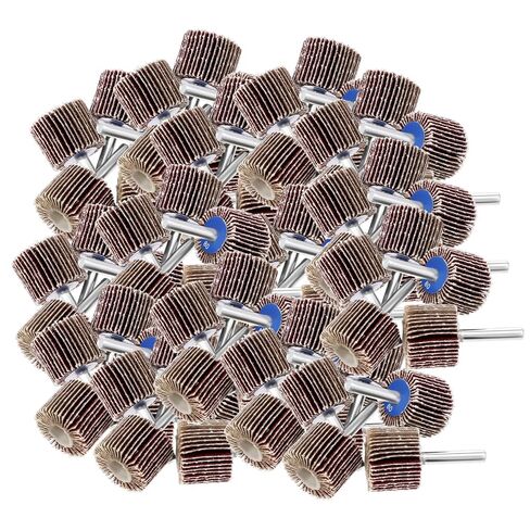50 Pack Abrasive Flap Wheel Sande, 1" x 1" x 1/4" Shank Mounted Flap Wheels, 80 Grit Aluminum Oxide for Remove Rust and Weld Burr, 1/4 Shank Fits All Drills in Saudi Arabia