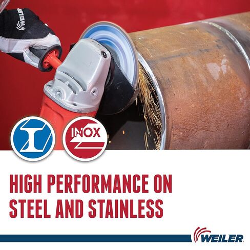 Weiler 50519 Tiger Premium Type 29 قرص قلاب بزاوية، زركونيا ألومينا، 60 حبيبة، 5/8"-11" UNC، 13000 دورة في الدقيقة، 4-1/2 in Saudi Arabia