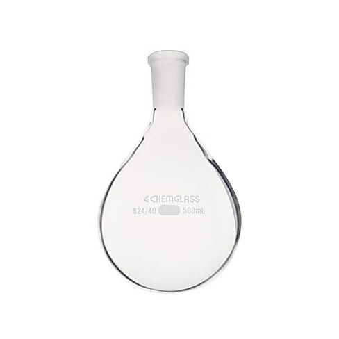 Chemglass CG-1512-51 دورق تبخير ثقيل الجدار، رقبة واحدة، مفصل خارجي 14/20، سعة 10 مل in Saudi Arabia