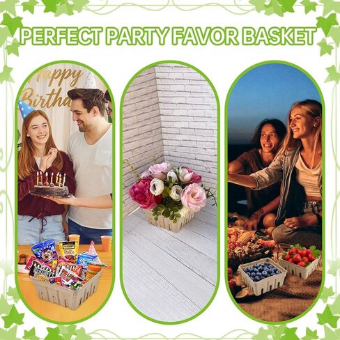 30 Pack Natural Pulp Fiber Berry Basket, Molded Strawberry Blueberry Basket with Vents, Produce Vented Container for Fruit Vegetable Storage and Picking, Farmer Market Sales, Fruit Stand Supplies in Saudi Arabia