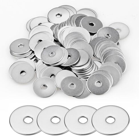 100PCS #8 Flat Washers, 18-8 (304) Stainless Steel Metal Washer, 3/16" ID x 3/4" OD x 0.039" Thick, Fender Washers for Bolts, Flat Washers for Screws in Kuwait