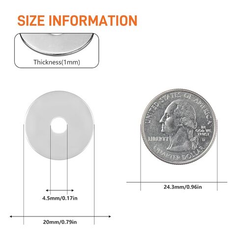 100PCS #8 Flat Washers, 18-8 (304) Stainless Steel Metal Washer, 3/16" ID x 3/4" OD x 0.039" Thick, Fender Washers for Bolts, Flat Washers for Screws in Kuwait