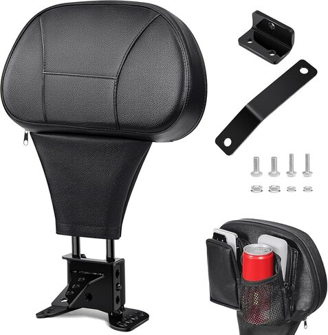 Benlari Driver Rider Backrest, Adjustable Detachable Plug-in Rider Back Rest Pad Fit for Harley Davidson Touring Street Glide Electra Glide Road Glide Road King CVO 1997-2024, Black in Kuwait