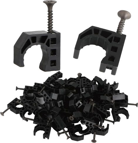 50 Pack 1/2" Half Clamps J-Hook with Screws, PEX Clips J-Clamp for Tubing Pipe Support J-Clips Tubing Fastener, Tube Talons for PEX, Copper, CPVC Tubing Connections, Black in Kuwait
