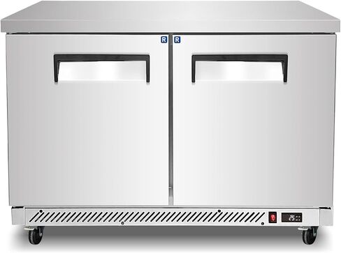 Kolice Commercial 48" Under Counter Chef Base Freezer,Freezer Worktop, Refrigerated Prep Station- ETL Certified, -8°F to 0°F, 2 Door for Restaurants, Canteens, Bars,Schools,Hotel in Kuwait