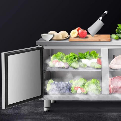 Kolice Commercial 48" Under Counter Chef Base Freezer,Freezer Worktop, Refrigerated Prep Station- ETL Certified, -8°F to 0°F, 2 Door for Restaurants, Canteens, Bars,Schools,Hotel in Kuwait