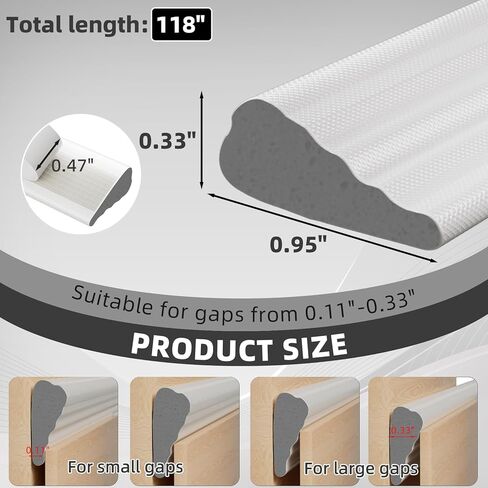 118" Wedge Weather Stripping Door Seal Strip for Door Frame & Window,Self Adhesive Window Insulation Draft Stopper Seal for Winter,Gray Foam Door Gap Filler for Soundproofing Light Blocker,White in Saudi Arabia