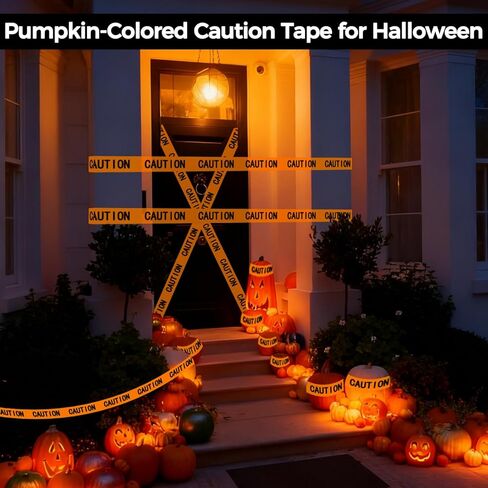 SWRT 1 Roll Premium Yellow Caution Tape for Maximum Readability, 3 Inch x 1000FT Bright Hazard Tape with Bold Black Text for Halloween Decor, Organge Construction Tape for Extremely Dangerous Area in Saudi Arabia