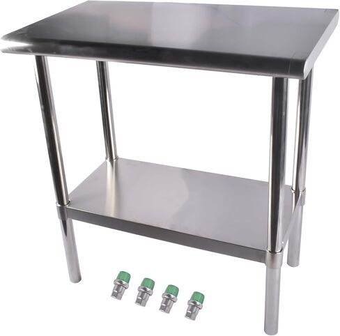 Stainless Steel Worktable Restaurant Kitchen Prep Table Without Wheels 30" x 18" for Commercial & Home Mixizap in Saudi Arabia