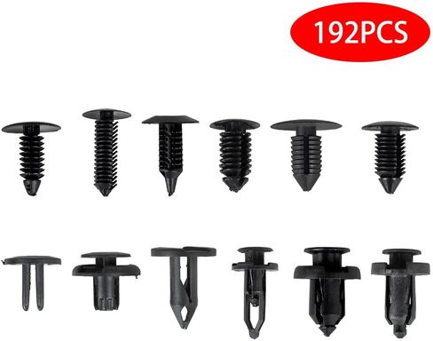 Auto Push Retainer Assortment Kit Car Nylon Shield Pin Rivet Fasteners 192X in Saudi Arabia