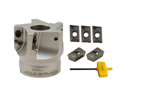 Shars 3" 90 Degree Square Shoulder Indexable Face Mill with 7 pcs APKT1604 Carbide Insert 404-1869W+404-6541(7) P[ in Kuwait