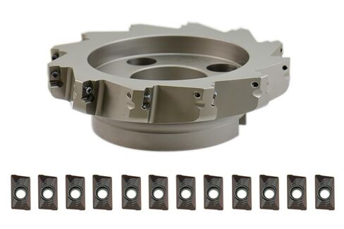 Shars 3" 90 Degree Square Shoulder Indexable Face Mill with 7 pcs APKT1604 Carbide Insert 404-1869W+404-6541(7) P[ in Kuwait